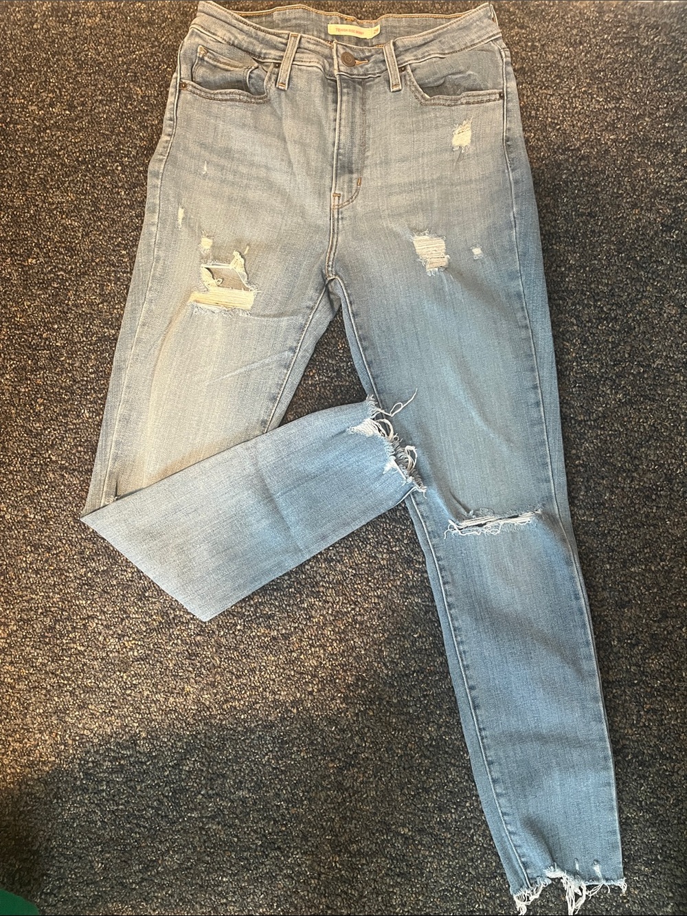Levi's Light Blue Distressed Skinny Jeans